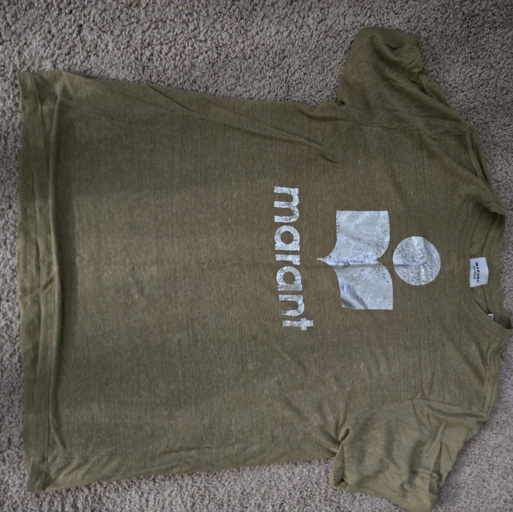 Isabel Marant Khaki Graphic T-Shirt